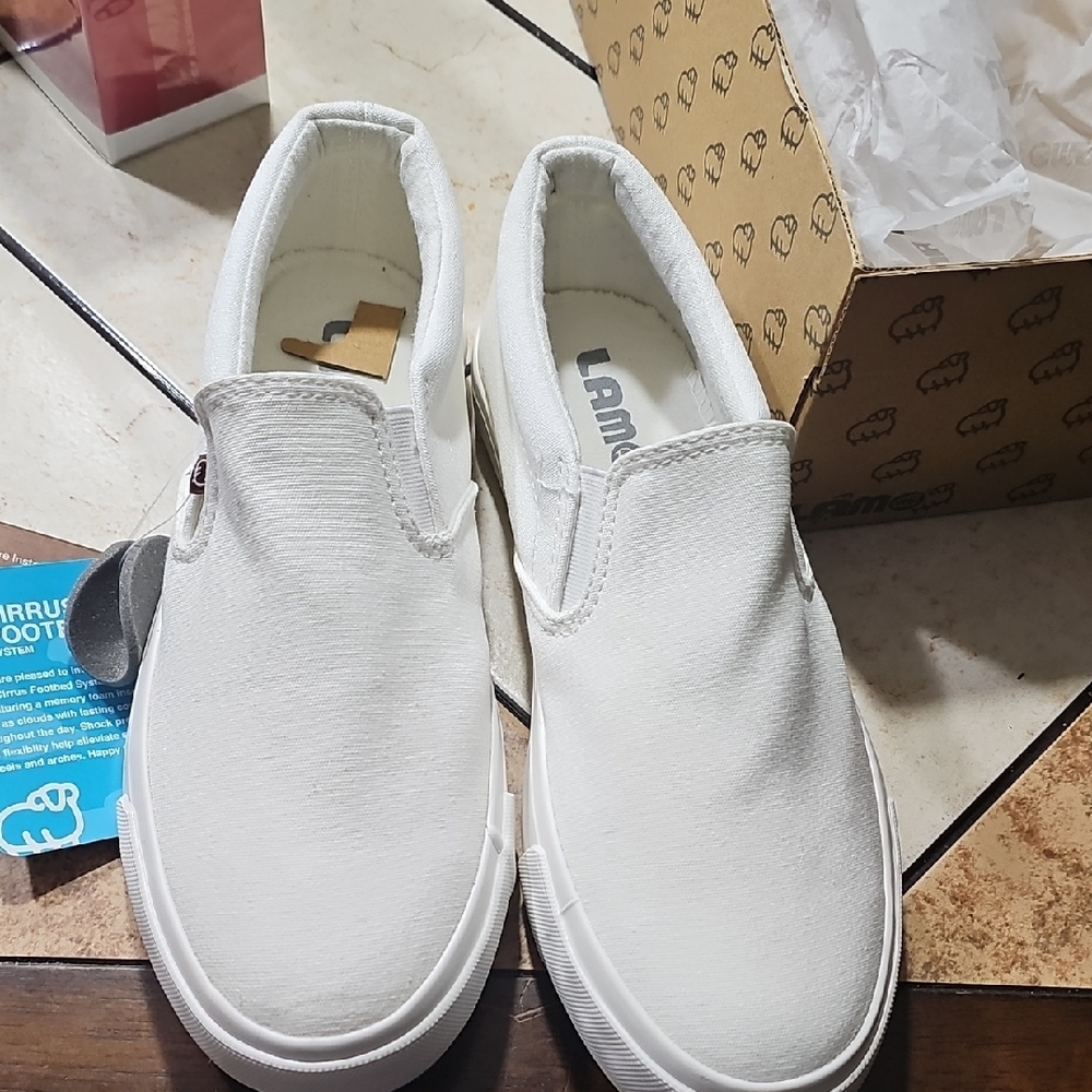Lamo White Slip-On Shoes